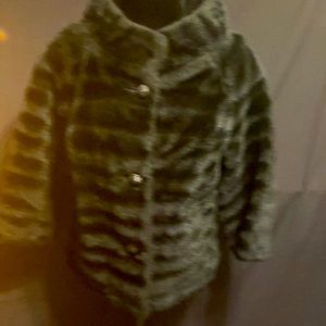 Vintage Black Faux fur with buttons